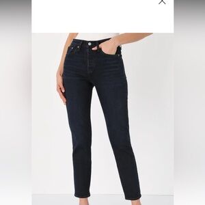 Levi’s Wedgie Icon Fit Dark Wash High-Rise Cropped Jeans